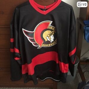 Ottawa Senators Black and Red Hockey Jersey